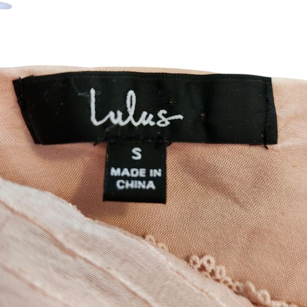 Lulu's - One to Remember Blush Pink Tie-Strap Tiered Babydoll Dress S - Picture 8 of 8